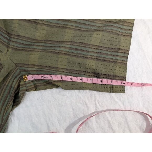 Patagonia Men's size 34 green & brown plaid shorts 10" inseam organic cotton L10 - Picture 7 of 7